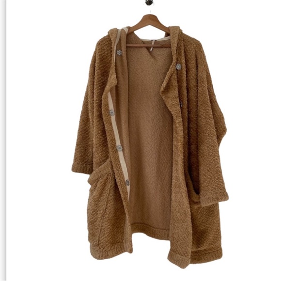 Free People Brown Warm Wishes
Hooded Sweater Teddy Jacket Cardigan - Picture 6 of 9